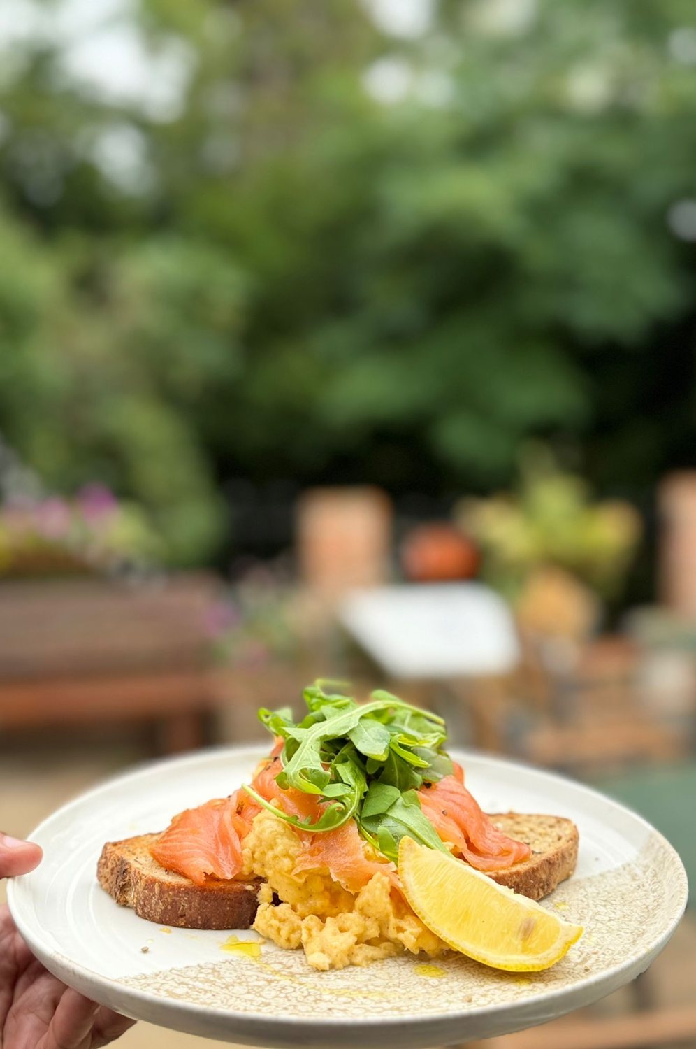 Freshly prepared smoked salmon breakfast at Cosy Cafe and Kitchen