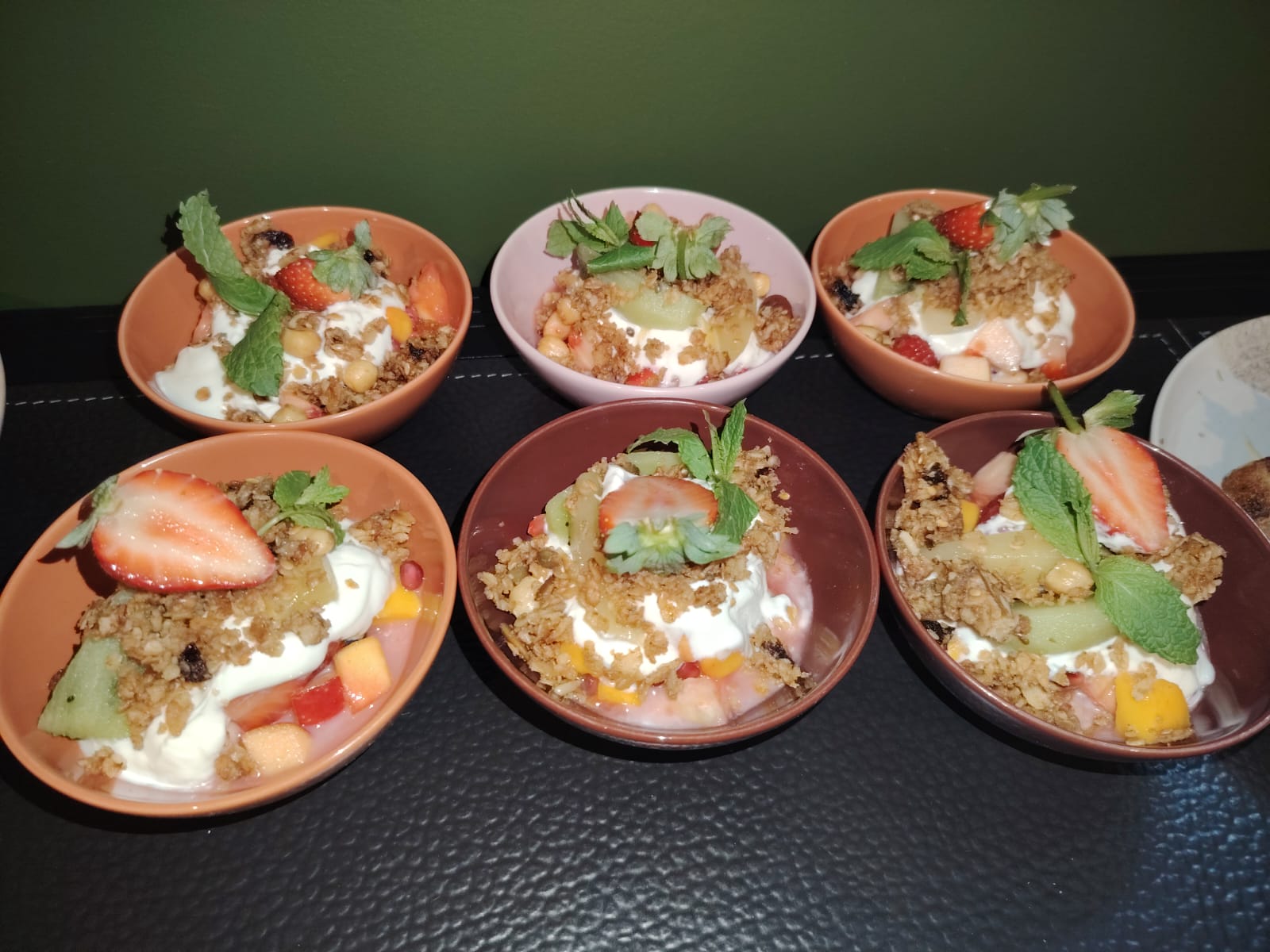 Fresh fruit, yoghurt and granola bowls at Cosy Cafe and Kitchen